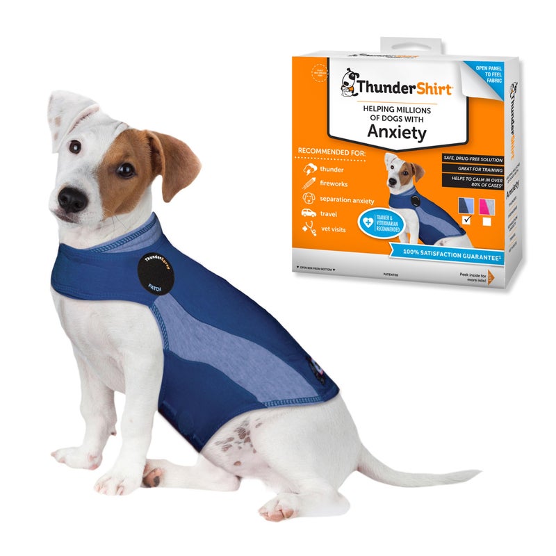ThunderShirt for Dogs, Small, Blue Polo - Dog Anxiety Relief Calming Vest - Image 1